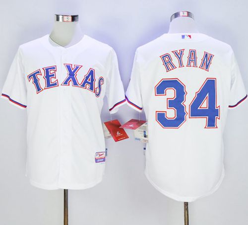Rangers #34 Nolan Ryan White Cool Base Stitched MLB Jersey - Click Image to Close